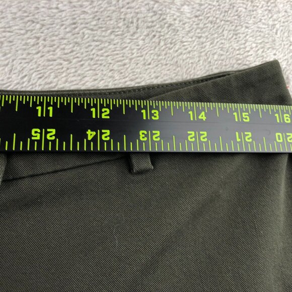 L.L. Bean Women's Dress Pants Size 12P Straight Leg Chino Flat Front Classic Oli - Picture 5 of 10